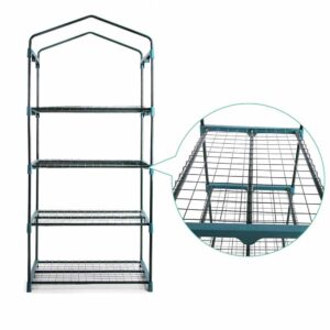 Green Fingers 4-Tier Mini Greenhouse 1.6M – Nice N Cheap Variety Store Close-Up Of The Powder-Coated Steel Poles And Push-Fit Corner Connectors On The Green Fingers Mini Greenhouse Frame