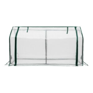Green Fingers Mini Greenhouse Pe Cover Green House Roll-Up Zippered Door 1.2X0.5X0.6M - Image 3