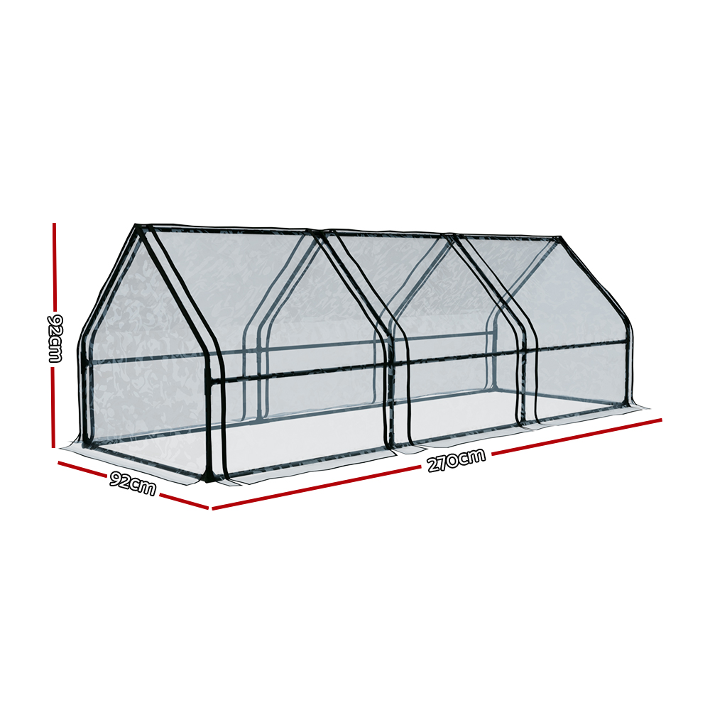 Green Fingers Greenhouse 2.7X0.9X0.9M Mini Green House Raised Garden Bed Planter Box – Nice N Cheap Variety Store Green Fingers Greenhouse 2.7X0.9X0.9M Mini Green House Raised Garden Bed Planter Box - Image 2