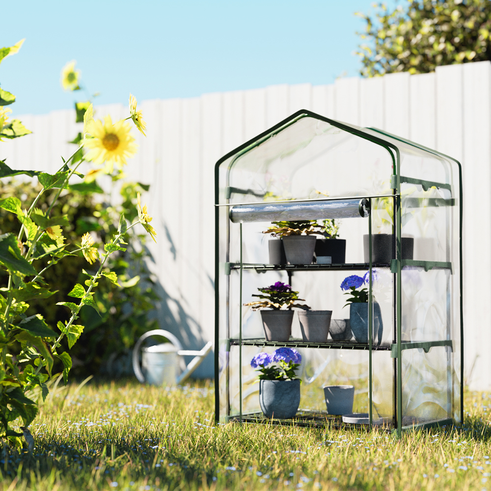 Greenfingers Greenhouse 3 Tiers Mini Green House Garden Bed Planter Box 1.28X0.7X0.5M – Nice N Cheap Variety Store Greenfingers Greenhouse 3 Tiers Mini Green House Garden Bed Planter Box 1.28X0.7X0.5M