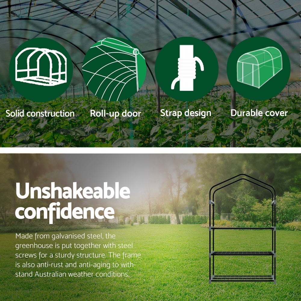 Greenfingers Greenhouse 3 Tiers Mini Green House Garden Bed Planter Box 1.28X0.7X0.5M – Nice N Cheap Variety Store Greenfingers Greenhouse 3 Tiers Mini Green House Garden Bed Planter Box 1.28X0.7X0.5M - Image 5