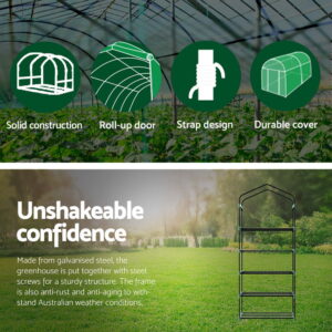 Greenfingers Greenhouse 5 Tiers Mini Green House Garden Bed Planter Box 1.9X0.7X0.5M - Image 5
