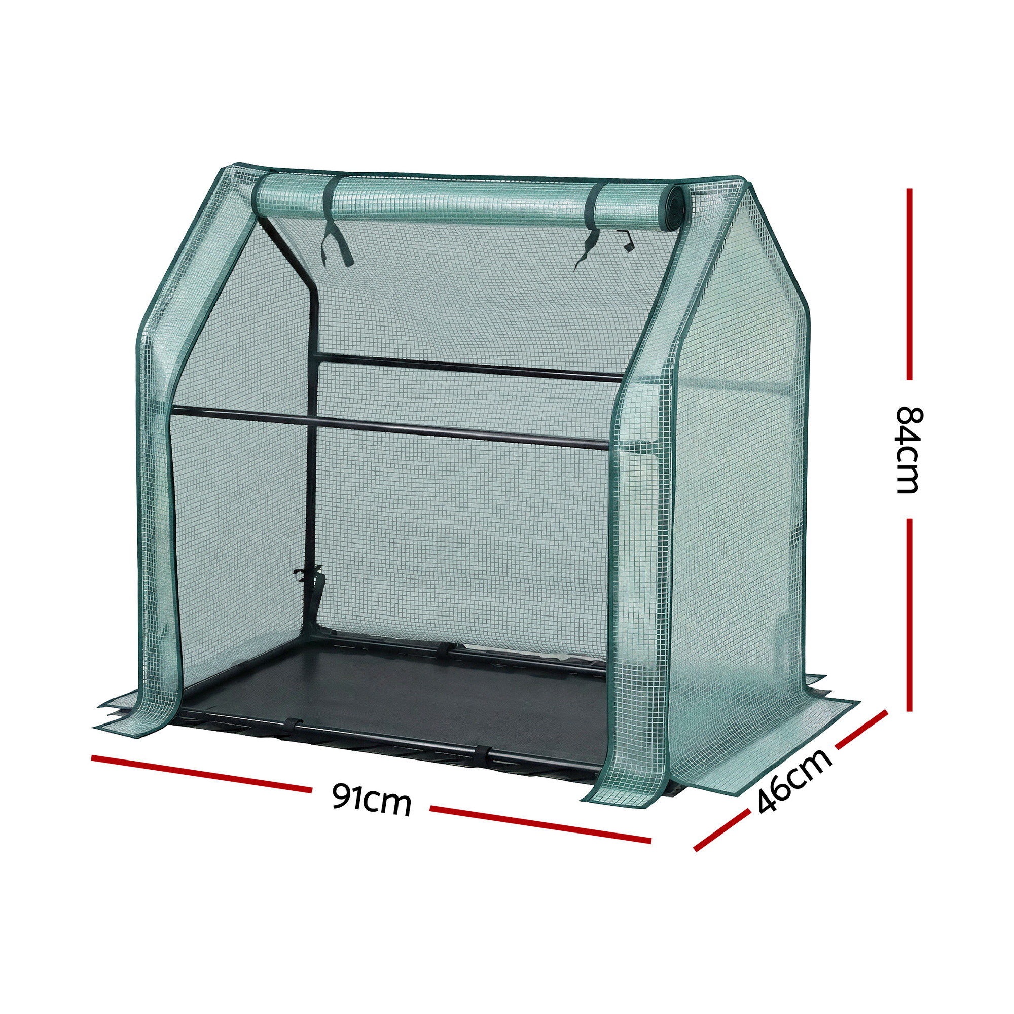 Green Fingers Mini Greenhouse 91X46X84Cm Steel Frame Pe Cover Outdoor Shelter – Nice N Cheap Variety Store Green Fingers Mini Greenhouse 91X46X84Cm Steel Frame Pe Cover Outdoor Shelter - Image 2