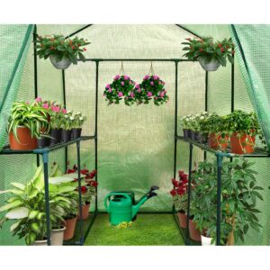 Green Fingers Greenhouse 1.2X1.9X1.9M Walk In Green House Tunnel Plant Garden Shed 4 Shelves – Nice N Cheap Variety Store Green Fingers Greenhouse 1.2X1.9X1.9M Walk In Green House Tunnel Plant Garden Shed 4 Shelves - Image 4