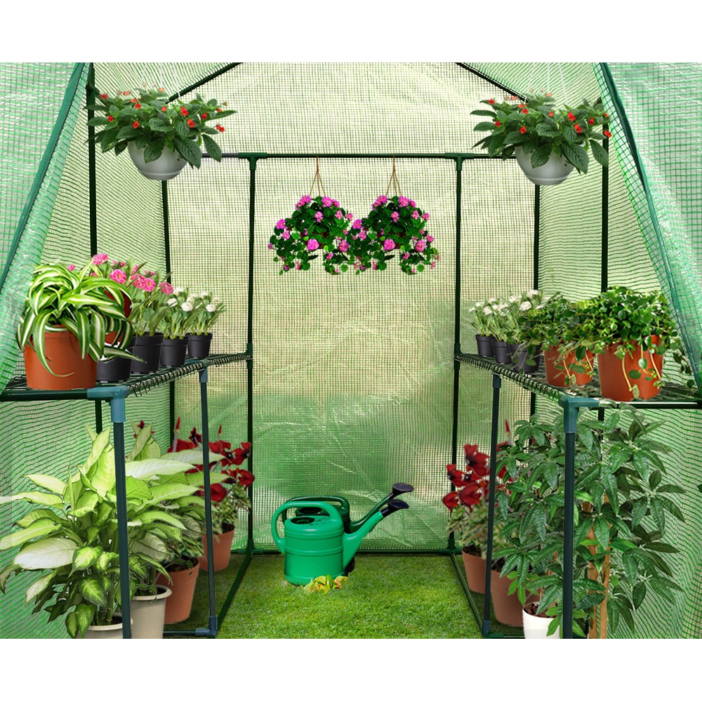 Green Fingers Greenhouse 1.2X1.9X1.9M Walk In Green House Tunnel Plant Garden Shed 4 Shelves – Nice N Cheap Variety Store Green Fingers Greenhouse 1.2X1.9X1.9M Walk In Green House Tunnel Plant Garden Shed 4 Shelves - Image 4