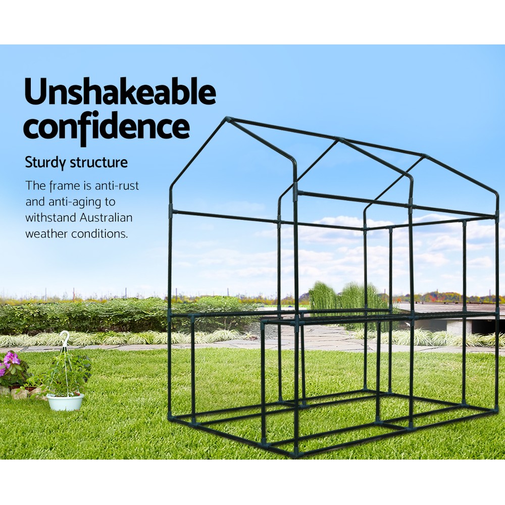 Green Fingers Greenhouse 1.2X1.9X1.9M Walk In Green House Tunnel Plant Garden Shed 4 Shelves – Nice N Cheap Variety Store Green Fingers Greenhouse 1.2X1.9X1.9M Walk In Green House Tunnel Plant Garden Shed 4 Shelves - Image 6