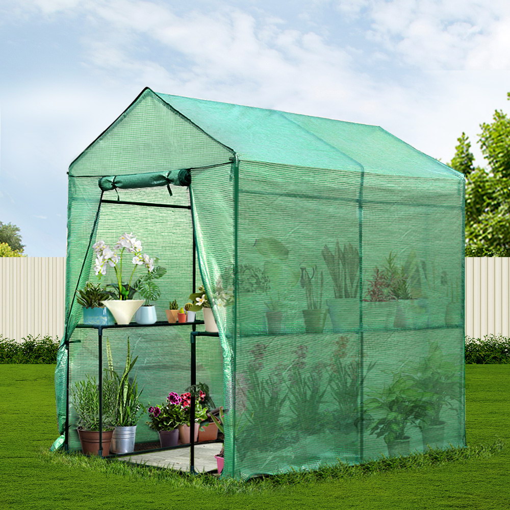 Green Fingers Greenhouse 1.2X1.9X1.9M Walk In Green House Tunnel Plant Garden Shed 4 Shelves – Nice N Cheap Variety Store Green Fingers Greenhouse 1.2X1.9X1.9M Walk In Green House Tunnel Plant Garden Shed 4 Shelves - Image 8