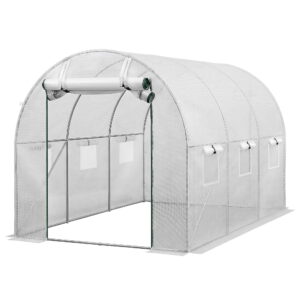 Green Fingers Greenhouse 3X2X2M Walk In Green House White - Image 2