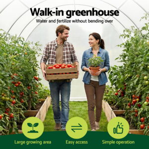 Green Fingers Greenhouse 3X2X2M Walk In Green House White - Image 5