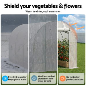 Green Fingers Greenhouse 3X2X2M Walk In Green House White - Image 6