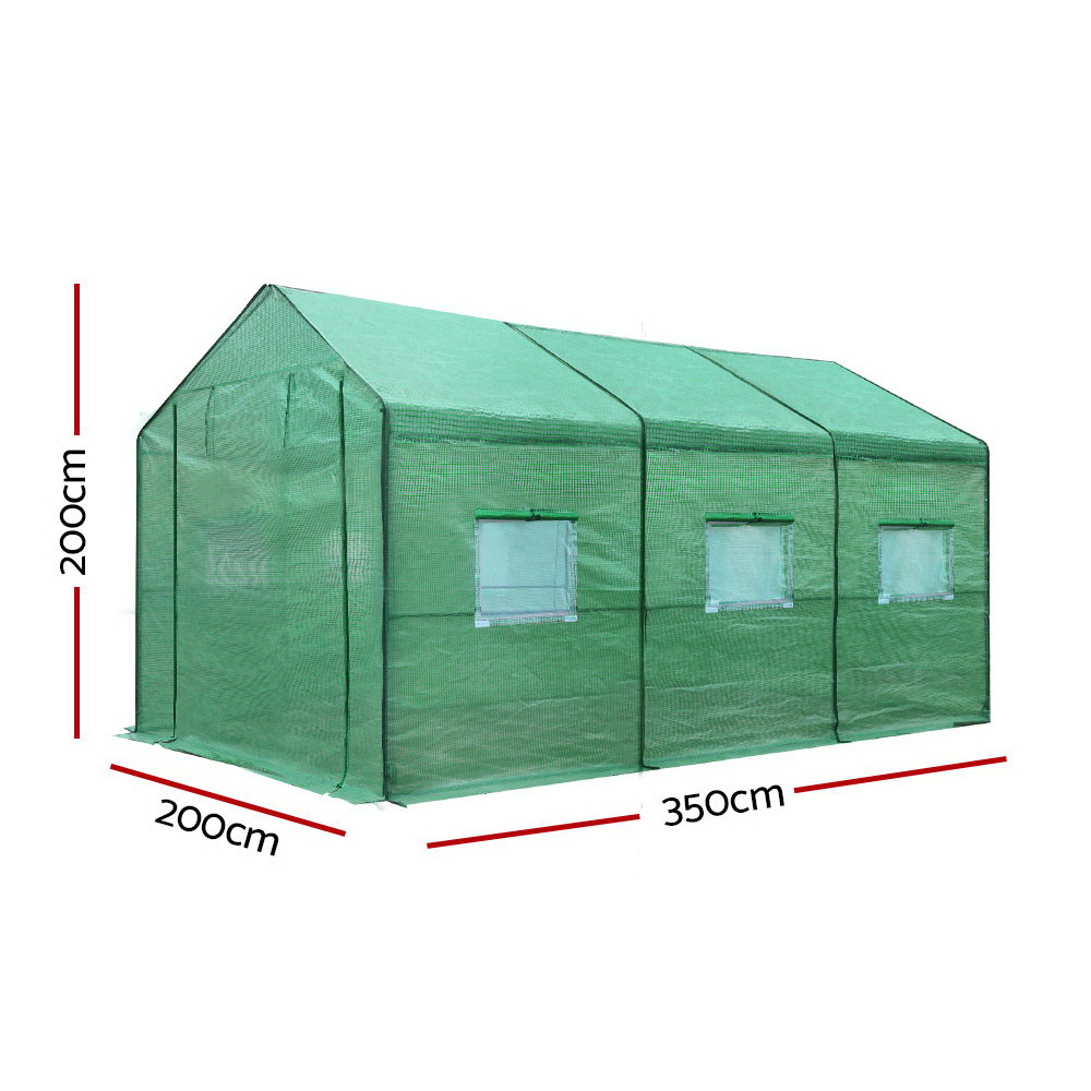 Green Fingers Greenhouse 3.5X2X2M Walk In Green House Tunnel Plant Garden Shed – Nice N Cheap Variety Store Green Fingers Greenhouse 3.5X2X2M Walk In Green House Tunnel Plant Garden Shed - Image 3