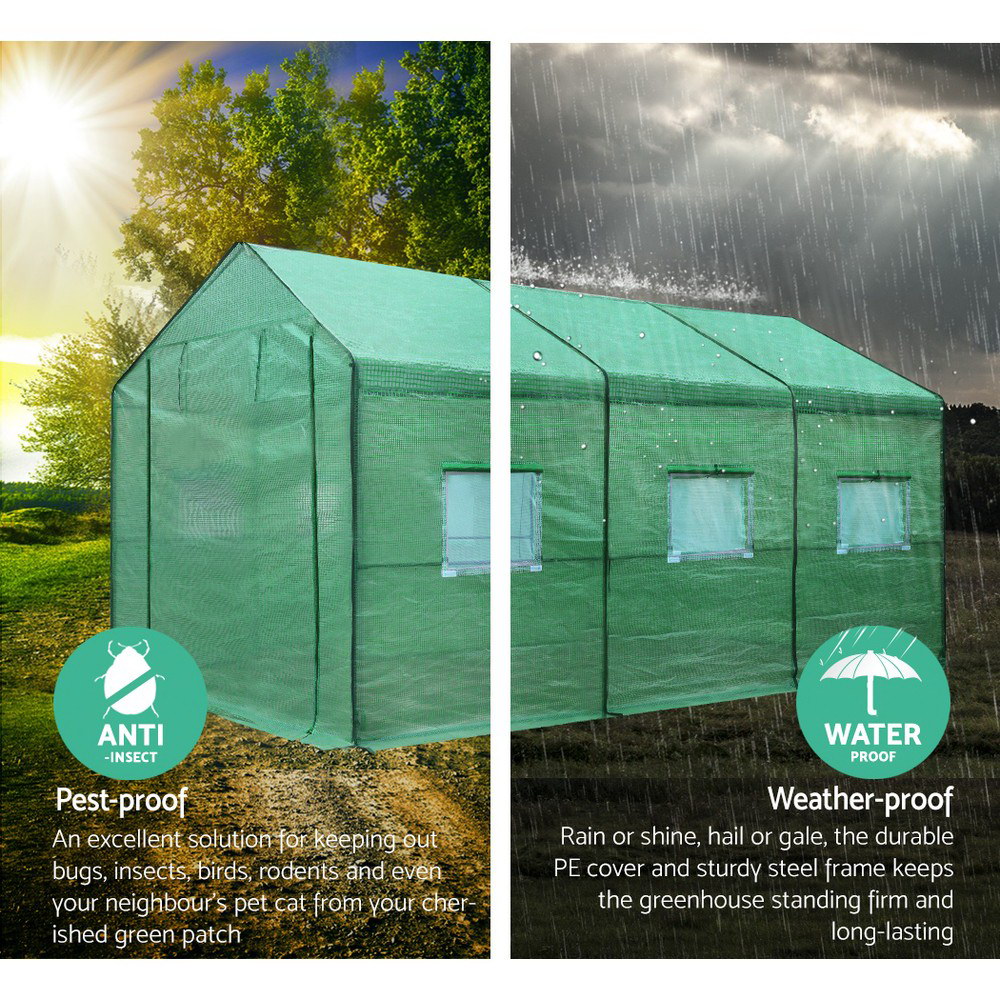 Green Fingers Greenhouse 3.5X2X2M Walk In Green House Tunnel Plant Garden Shed – Nice N Cheap Variety Store Green Fingers Greenhouse 3.5X2X2M Walk In Green House Tunnel Plant Garden Shed - Image 4