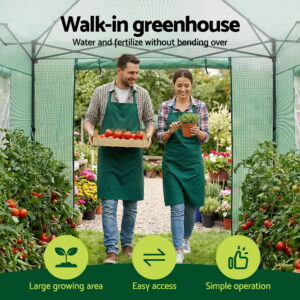 Green Fingers Greenhouse 180X240X240Cm Steel Frame Pe Cover Outdoor Shelter – Nice N Cheap Variety Store Green Fingers Greenhouse 180X240X240Cm Steel Frame Pe Cover Outdoor Shelter - Image 4