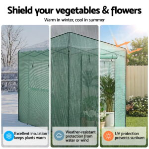 Green Fingers Greenhouse 180X240X240Cm Steel Frame Pe Cover Outdoor Shelter – Nice N Cheap Variety Store Green Fingers Greenhouse 180X240X240Cm Steel Frame Pe Cover Outdoor Shelter - Image 5