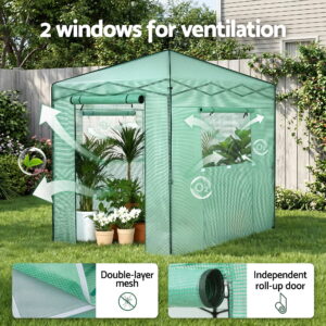 Green Fingers Greenhouse 180X240X240Cm Steel Frame Pe Cover Outdoor Shelter – Nice N Cheap Variety Store Green Fingers Greenhouse 180X240X240Cm Steel Frame Pe Cover Outdoor Shelter - Image 9