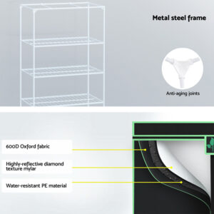 Green Fingers Grow Tent 100X60X180Cm 4 Tiers Kits Hydroponics Indoor Grow System - Image 5