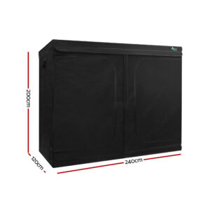 Green Fingers Grow Tent 240X120X200Cm Hydroponics Kit Indoor Plant Room Black - Image 2