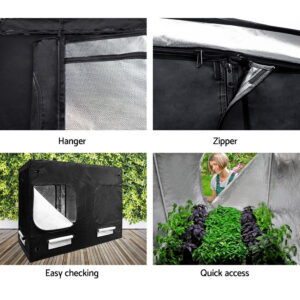 Green Fingers Grow Tent 240X120X200Cm Hydroponics Kit Indoor Plant Room Black - Image 6