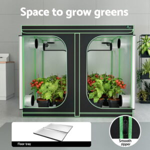 Green Fingers Grow Tent Kits 240X240X200Cm Hydroponics Indoor Grow System Black - Image 4