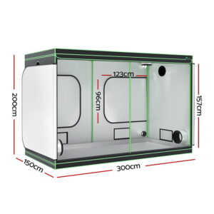 Green Fingers Grow Tent Kits 300X150X200Cm Hydroponics Indoor Plant Grow System – Nice N Cheap Variety Store Green Fingers Grow Tent Kits 300X150X200Cm Hydroponics Indoor Plant Grow System - Image 2