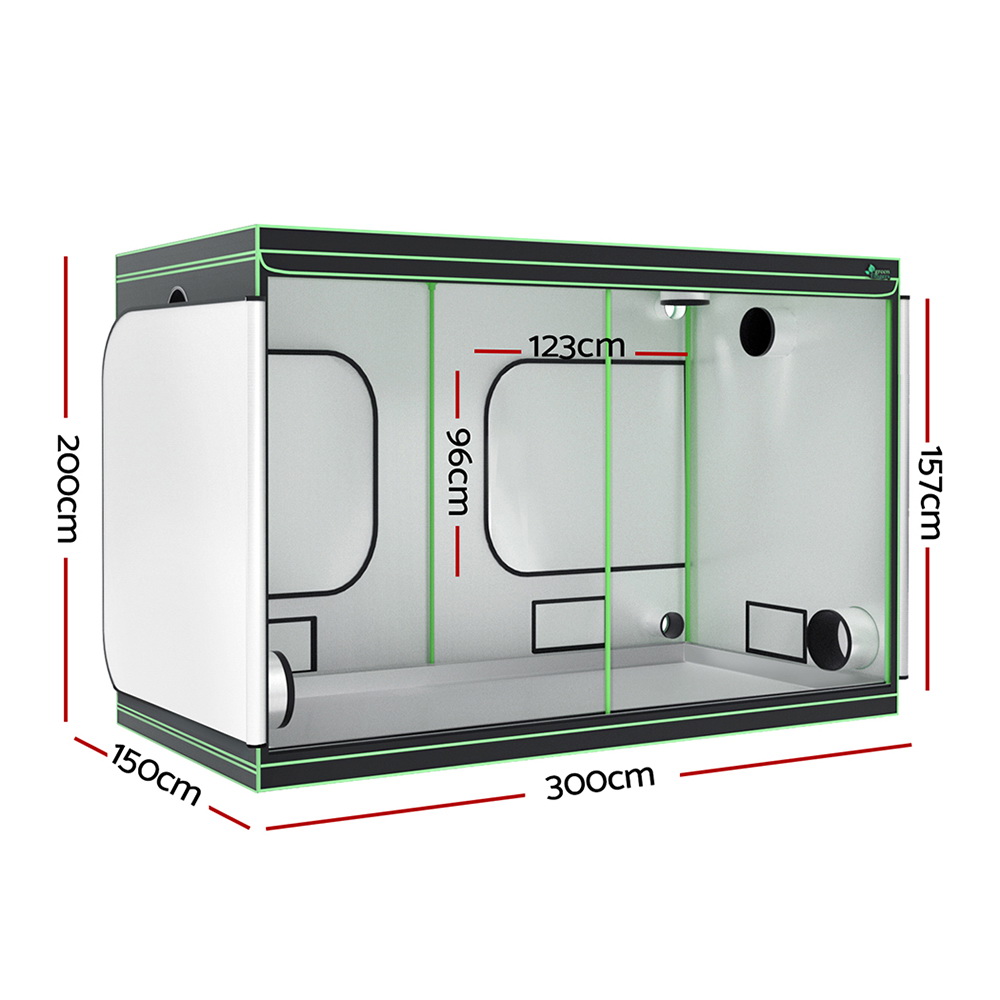 Green Fingers Grow Tent Kits 300X150X200Cm Hydroponics Indoor Plant Grow System – Nice N Cheap Variety Store Green Fingers Grow Tent Kits 300X150X200Cm Hydroponics Indoor Plant Grow System - Image 2