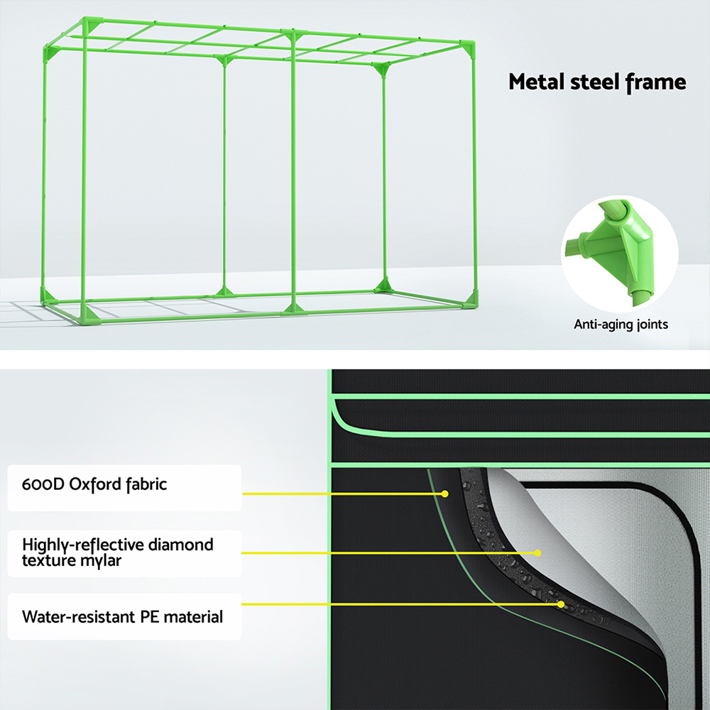 Green Fingers Grow Tent Kits 300X150X200Cm Hydroponics Indoor Plant Grow System – Nice N Cheap Variety Store Green Fingers Grow Tent Kits 300X150X200Cm Hydroponics Indoor Plant Grow System - Image 5
