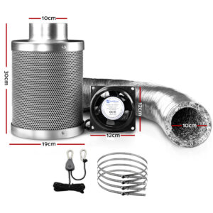 Green Fingers 4&Quot;Ventilation Kit Fan Hydroponics Grow Tent Kit Carbon Filter Duct,Green Fingers 4&Quot;Ventilation Kit Fan Hydroponics Grow Tent Kit Carbon Filter Duct - Image 2