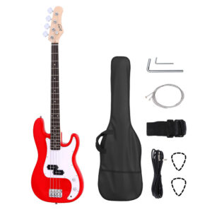 Red Electric Guitar Bass