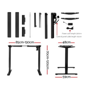 Artiss Standing Desk Motorised White Oak 140Cm - Image 2