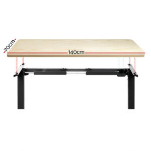 Artiss Standing Desk Motorised White Oak 140Cm - Image 3