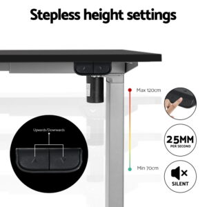 Artiss Electric Standing Desk Frame Only Height Adjustable 70Kg Load Grey - Image 4