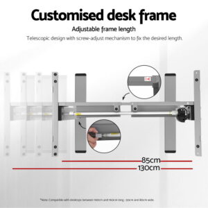 Artiss Electric Standing Desk Frame Only Height Adjustable 70Kg Load Grey - Image 5