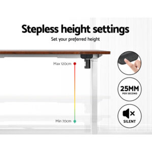 Artiss Standing Desk Motorised Sit Stand Desks Rustic Brown 120Cm - Image 4
