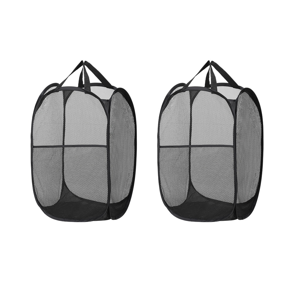 Artiss 2X Foldable Laundry Baskets Black – Nice N Cheap Variety Store Foldable Laundry Baskets