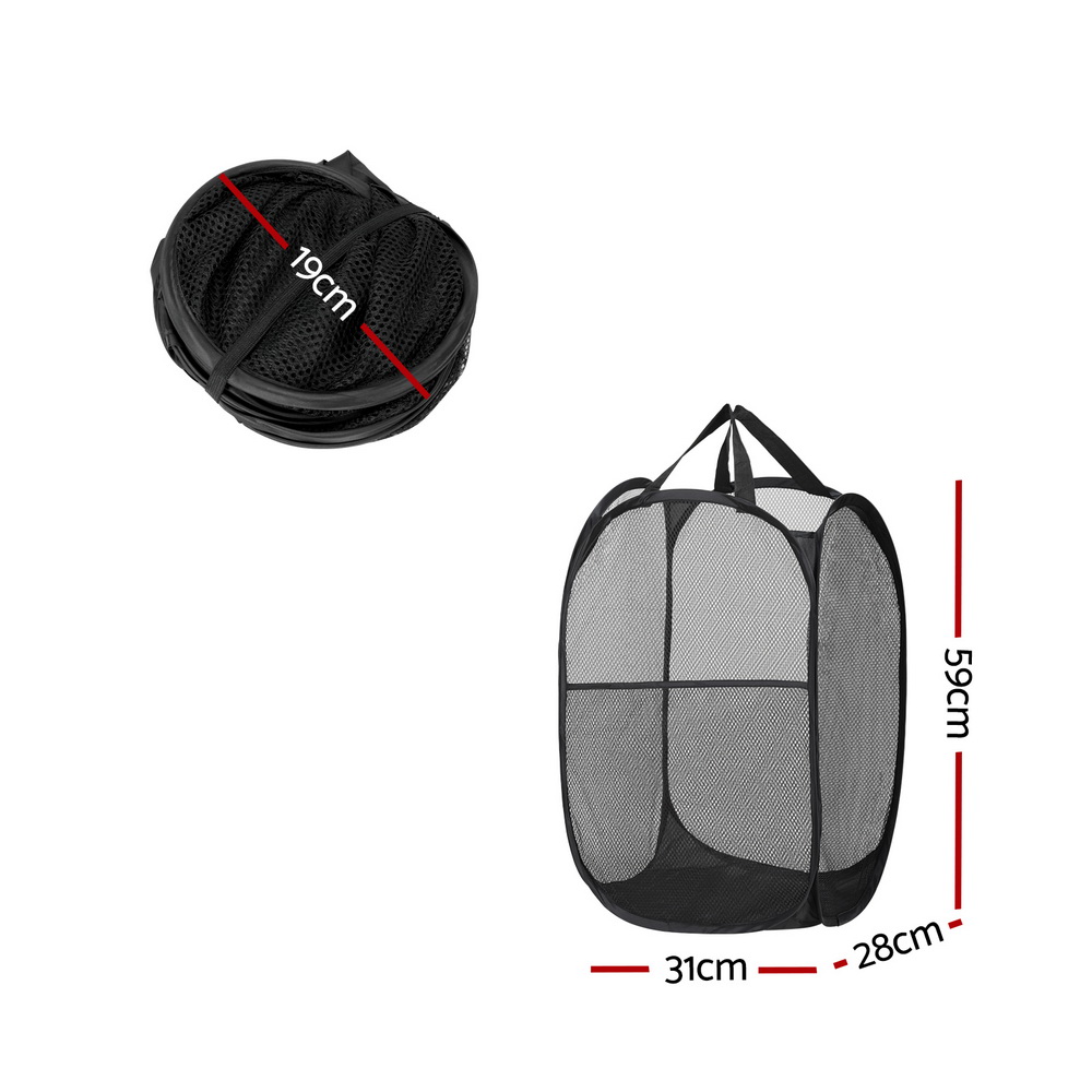 Artiss 2X Foldable Laundry Baskets Black – Nice N Cheap Variety Store Foldable Laundry Baskets