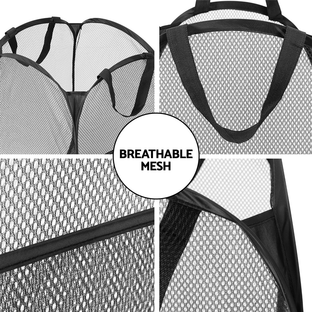 Artiss 2X Foldable Laundry Baskets Black – Nice N Cheap Variety Store Foldable Laundry Baskets
