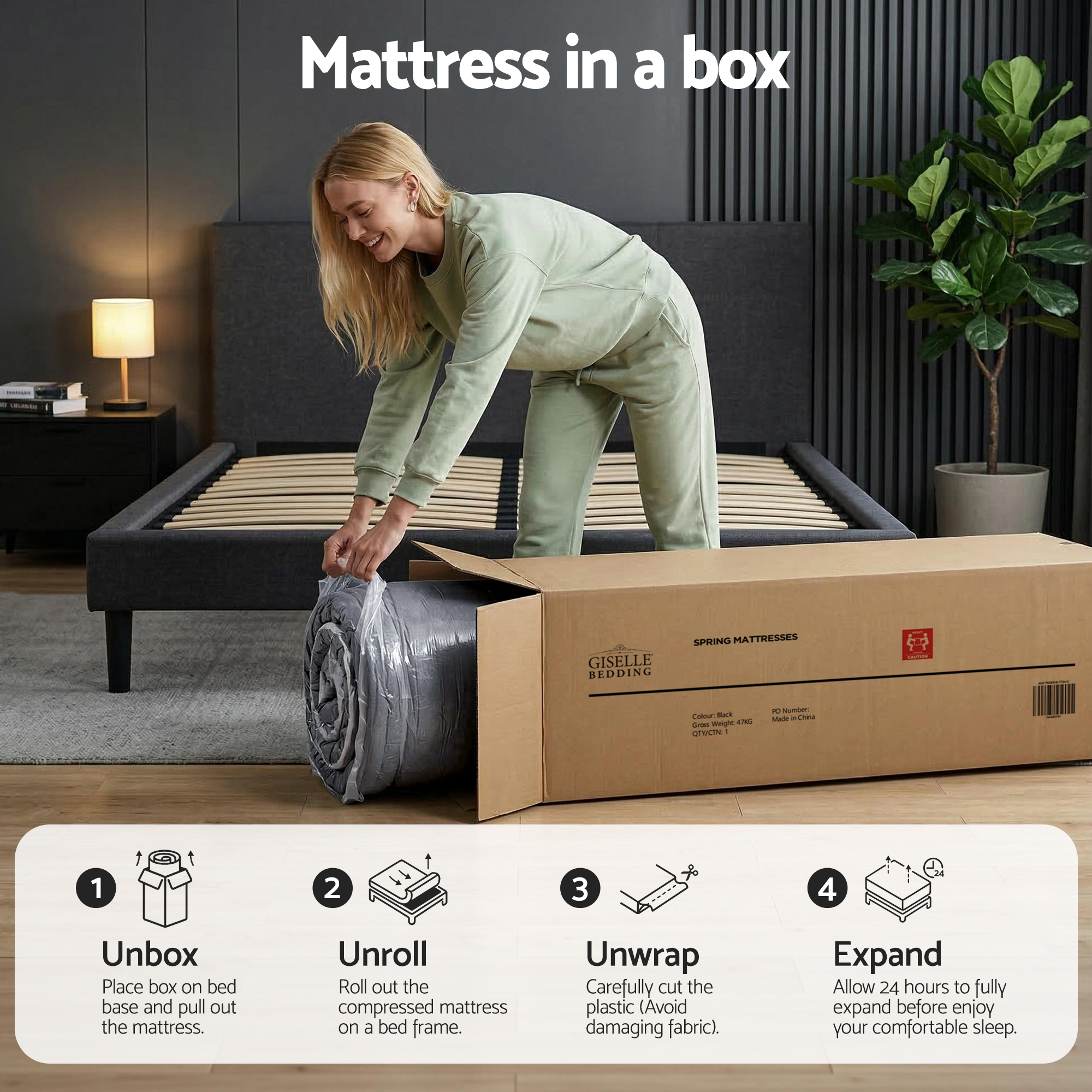Giselle Bedding 34Cm Double Hybrid Mattress – Nice N Cheap Variety Store Double Hybrid Mattress