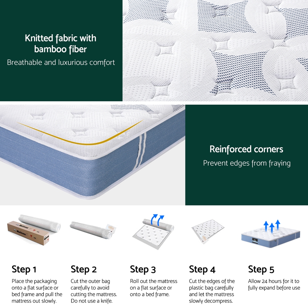 Giselle Double Bed Pocket Spring Mattress 25Cm – Nice N Cheap Variety Store Double Bed Pocket Spring Mattress