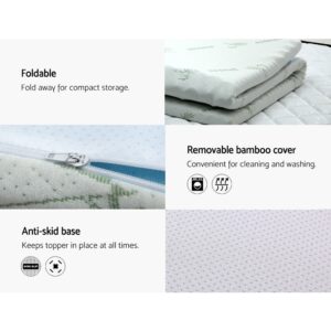 Giselle Bedding Memory Foam Mattress Topper 7-Zone 8Cm Queen - Image 4