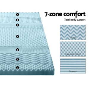 Giselle Memory Foam Mattress Topper 7-Zone 8Cm King Single – Nice N Cheap Variety Store Giselle Memory Foam Mattress Topper 7-Zone 8Cm King Single - Image 4
