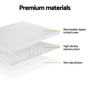 Giselle Bedding Memory Foam Mattress Topper 7-Zone Airflow Pad 8Cm Single White - Image 4