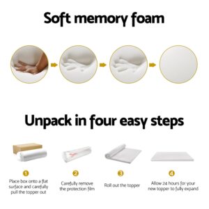 Giselle Bedding Memory Foam Mattress Topper 7-Zone Airflow Pad 8Cm Single White - Image 6