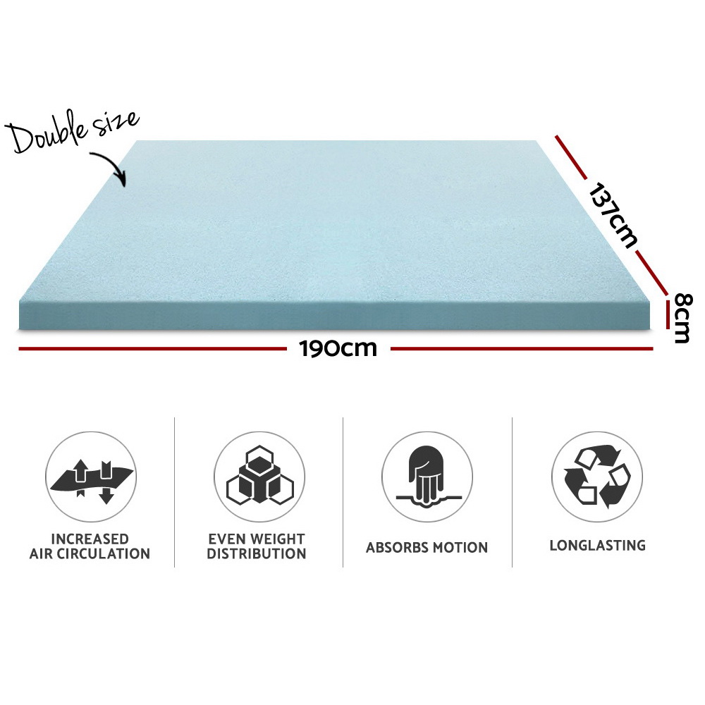 Giselle Bedding Memory Foam Mattress Topper Cool Gel 8Cm Double – Nice N Cheap Variety Store Giselle Bedding Memory Foam Mattress Topper Cool Gel 8Cm Double - Image 2