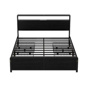 Artiss Queen Bed Frame | Storage, Led &Amp; Charge Station – Nice N Cheap Variety Store Queen Bed Frame