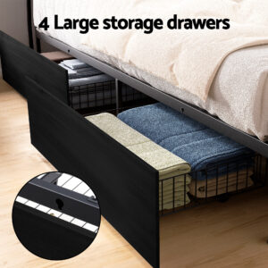 Artiss Queen Bed Frame | Storage, Led &Amp; Charge Station – Nice N Cheap Variety Store Queen Bed Frame