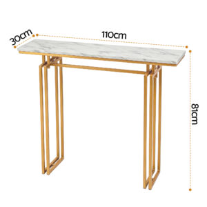 Artiss Marble Effect Console Table 110Cm White &Amp; Gold – Nice N Cheap Variety Store Marble Effect Console Table