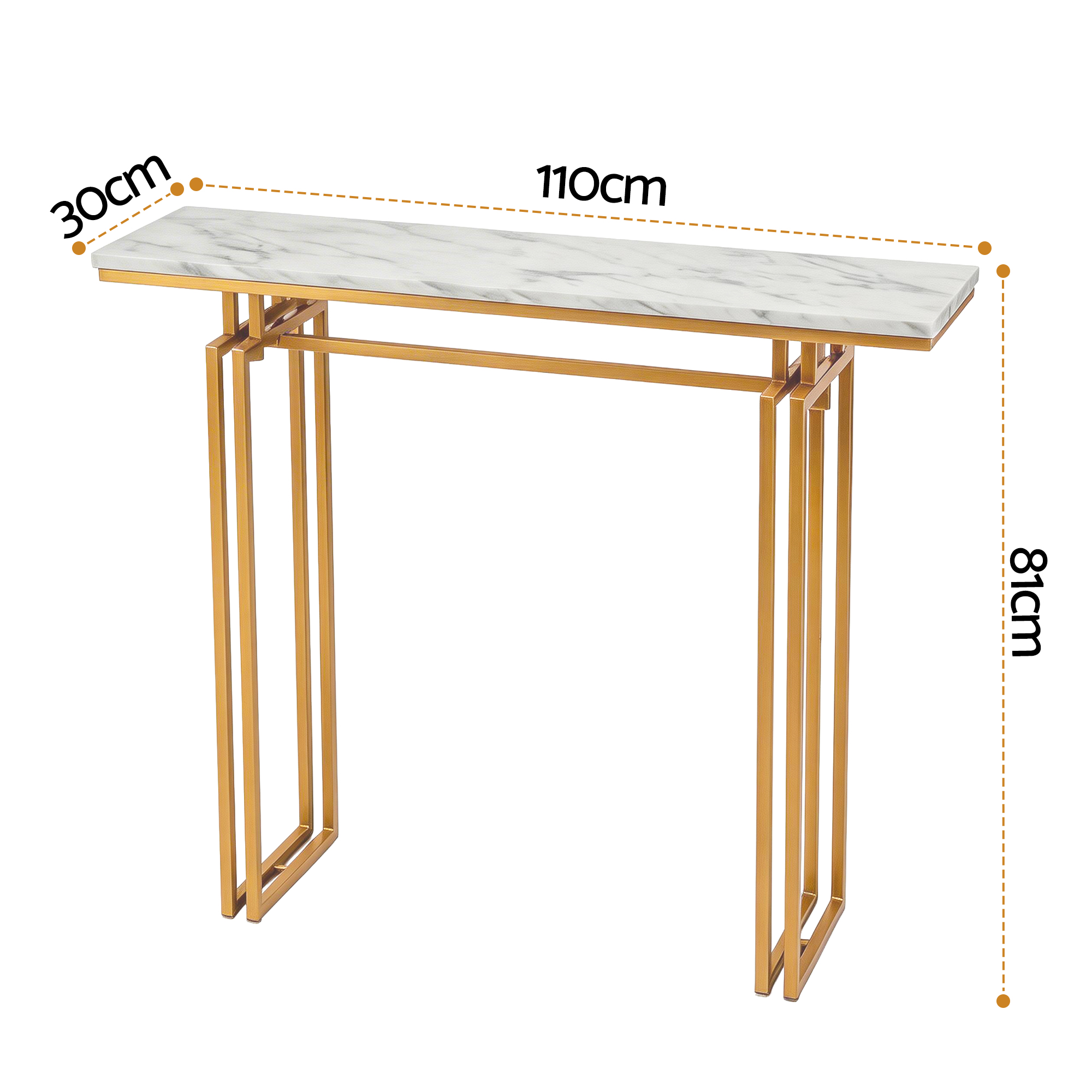 Artiss Marble Effect Console Table 110Cm White &Amp; Gold – Nice N Cheap Variety Store Marble Effect Console Table