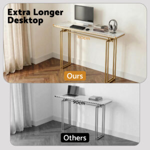 Artiss Marble Effect Console Table 110Cm White &Amp; Gold – Nice N Cheap Variety Store Marble Effect Console Table