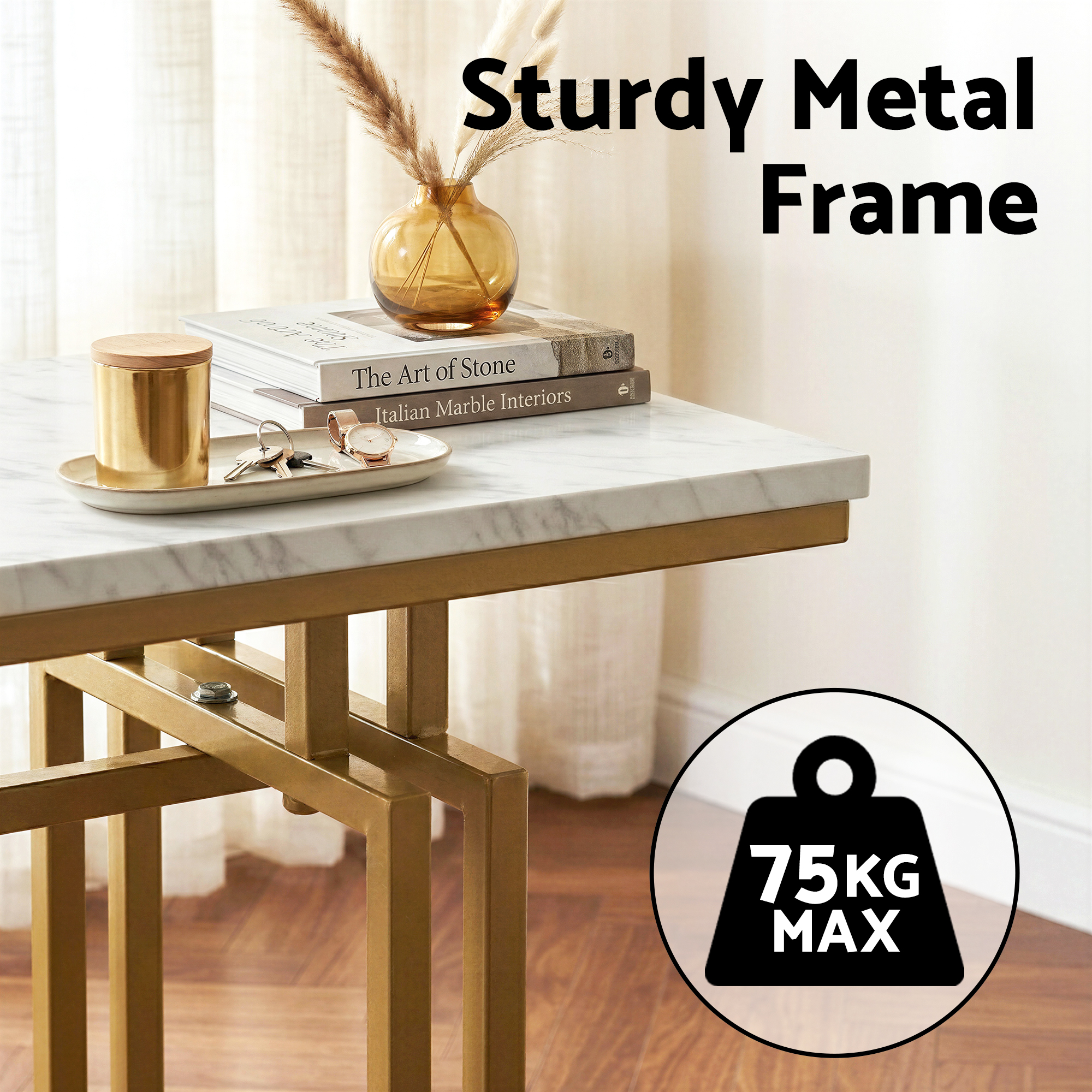 Artiss Marble Effect Console Table 110Cm White &Amp; Gold – Nice N Cheap Variety Store Marble Effect Console Table
