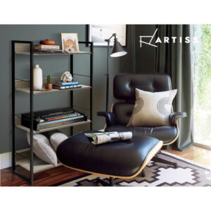 Artiss Bookshelf 4 Tiers - Noe Black And Oak - Image 6